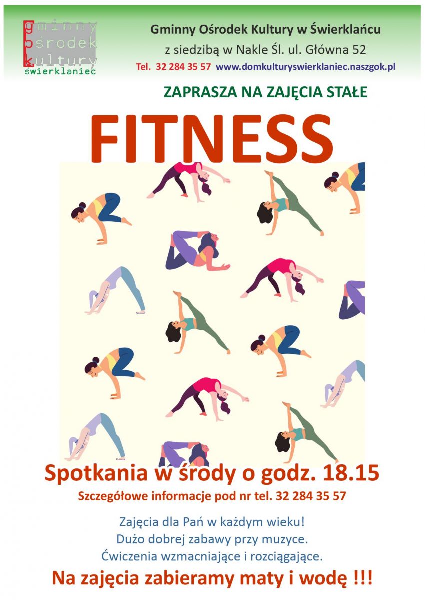 Plakat - Fitness - Środy o godzinie 18.15