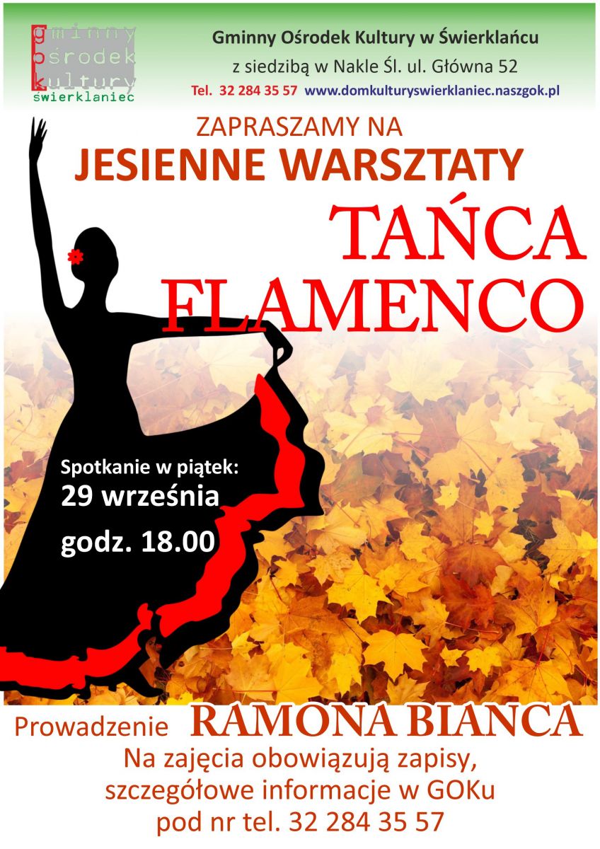 Plakat - Jesienne Warsztaty Tańca Flamenco 29 września