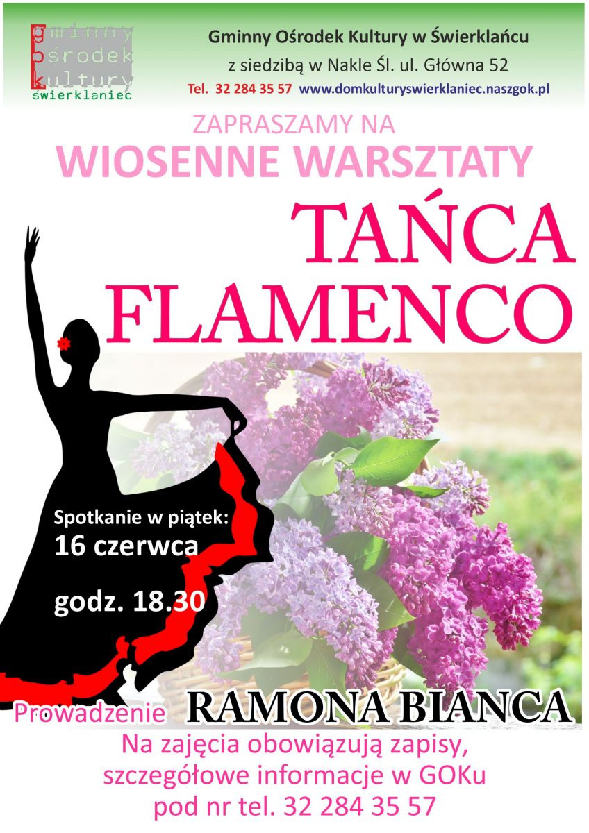 Plakat - warsztaty tańca flamenco - 16 czerwca