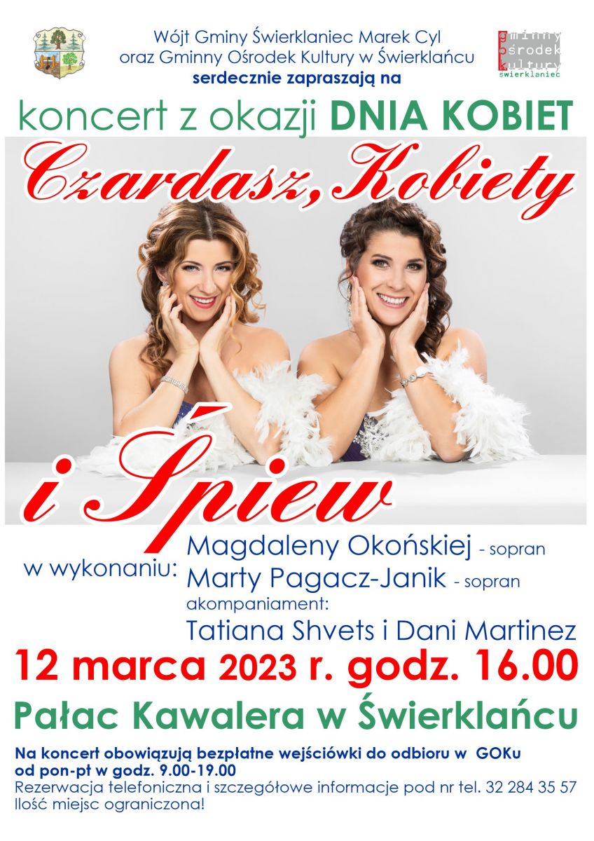 Plakat - Koncert z okazji Dnia Kobiet - 12 marca godzina 16.00