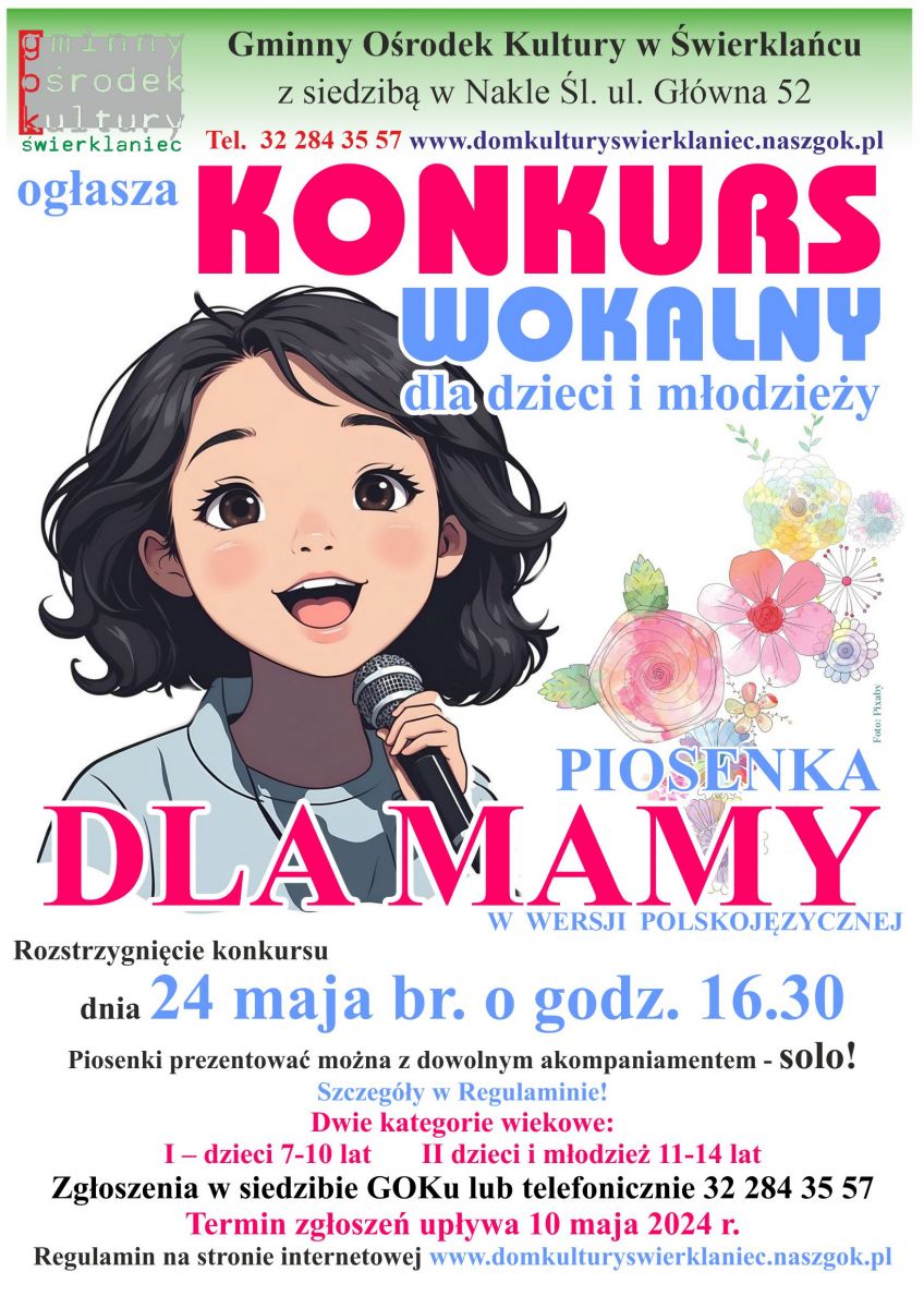 Plakat - konkurs Dla Mamy - 24 maja 2024 roku