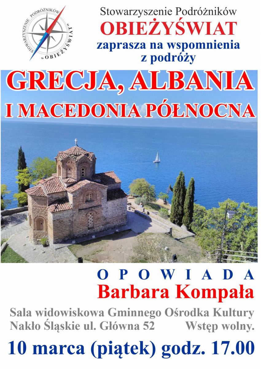 Plakat - Grecja, Albania i Macedonia - Prelekcja 10 marca