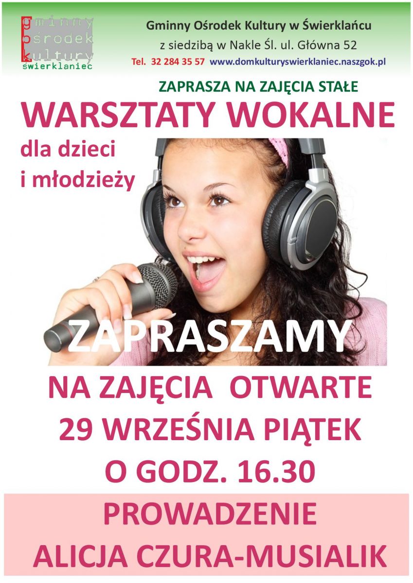 Plakat-Warsztaty wokalne-lekcja otwarta-29 września