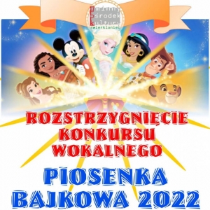 Plakat konkursu wokalnego piosenki bajkowej